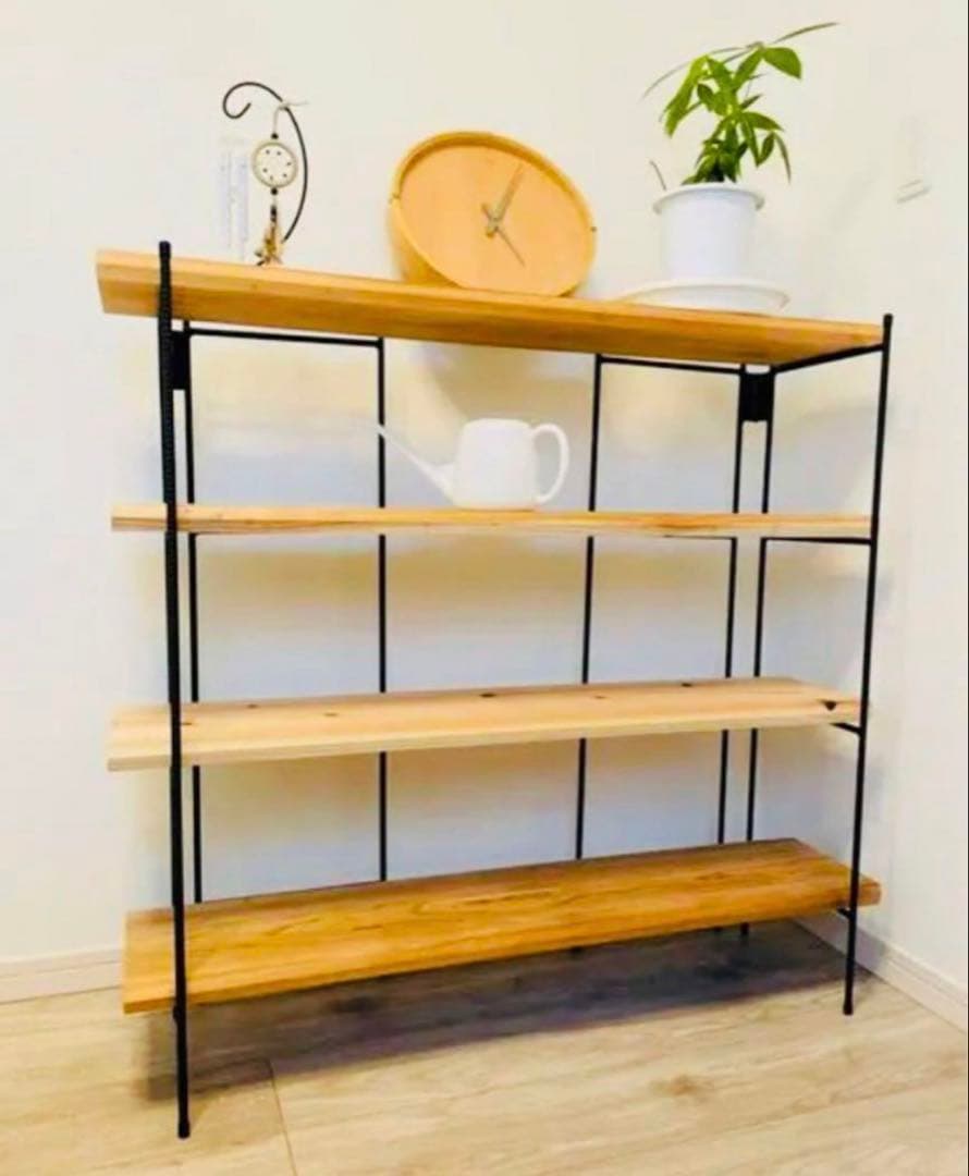 チーコ　手作りアイアン家具 折り畳みラック アンティーク 鉄脚のみ2点