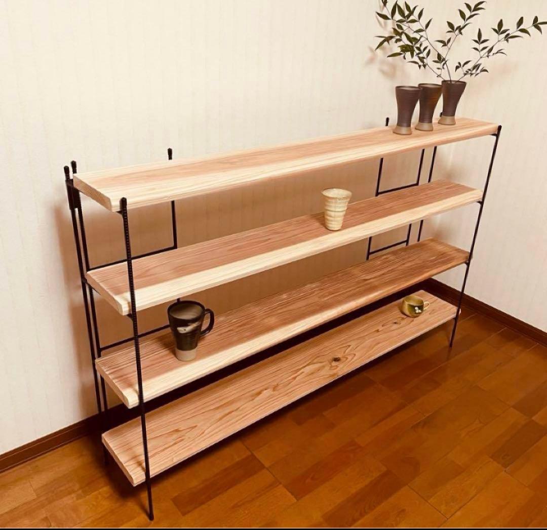 チーコ　手作りアイアン家具 折り畳みラック アンティーク 鉄脚のみ2点