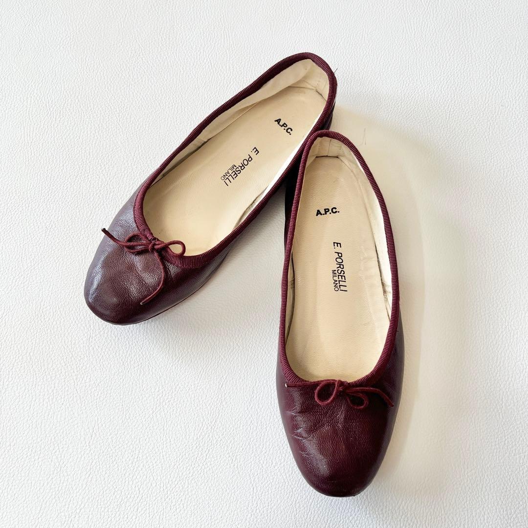 ▼ポルセリ×A.P.C アーペーセー【36】フラット バレエシューズ パンプス