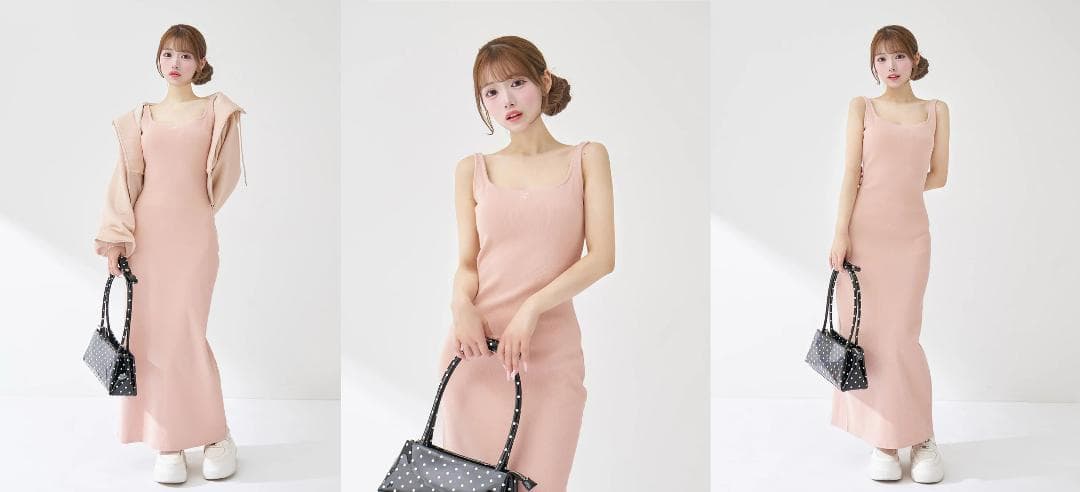 ダーリッチ darich シェイプリブカットロングワンピース ホワイト FREE