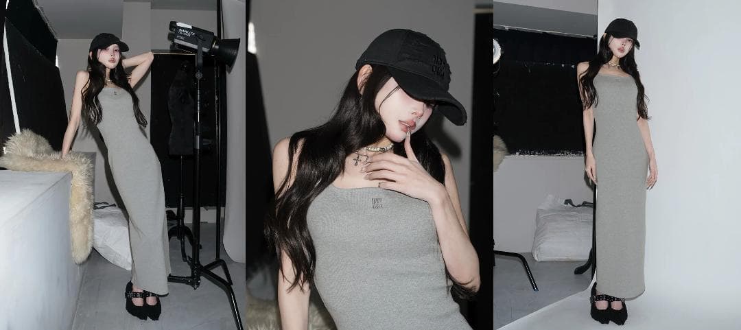 ダーリッチ darich シェイプリブカットロングワンピース ホワイト FREE