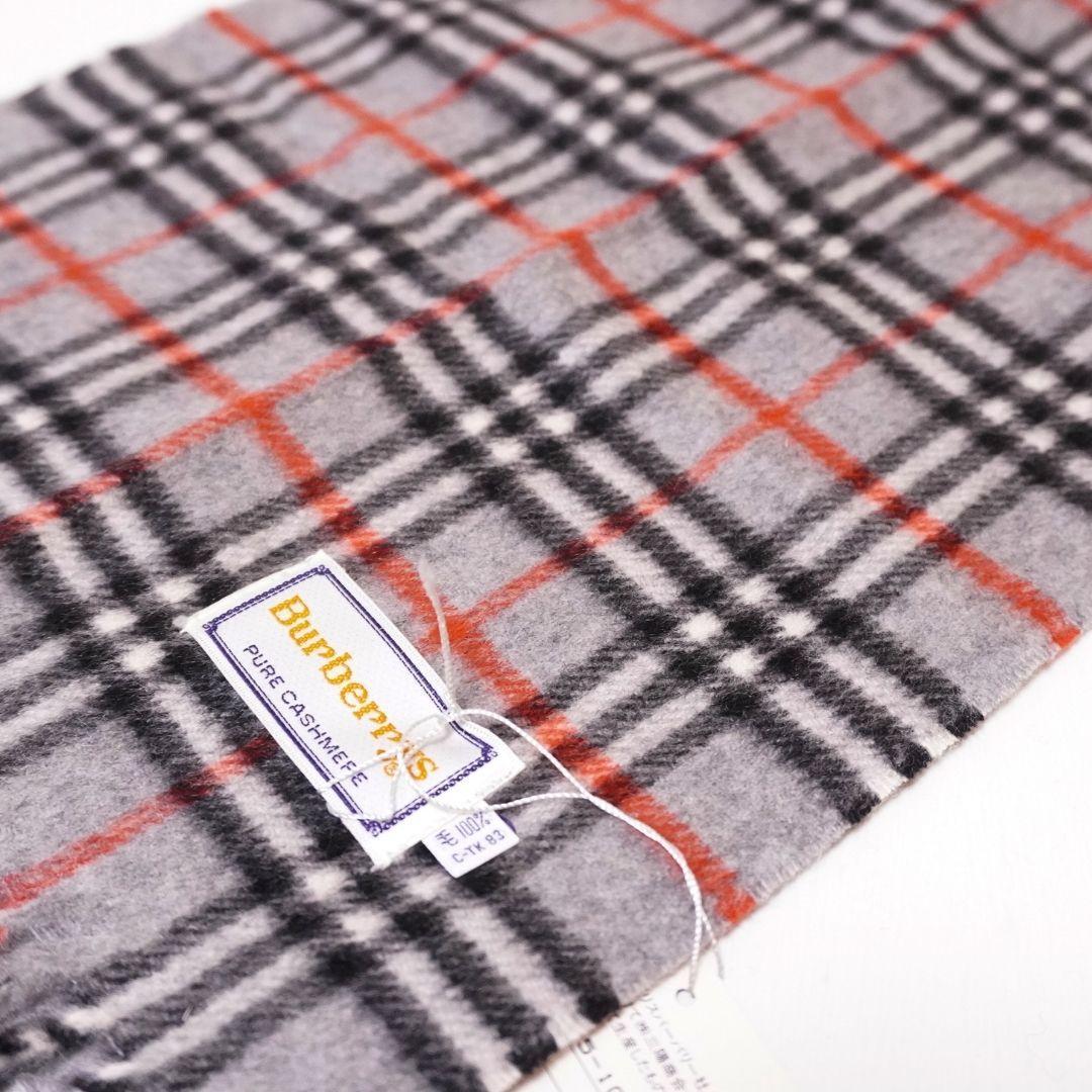 【未使用品】バーバリー グレー ノバチェック カシミアマフラー