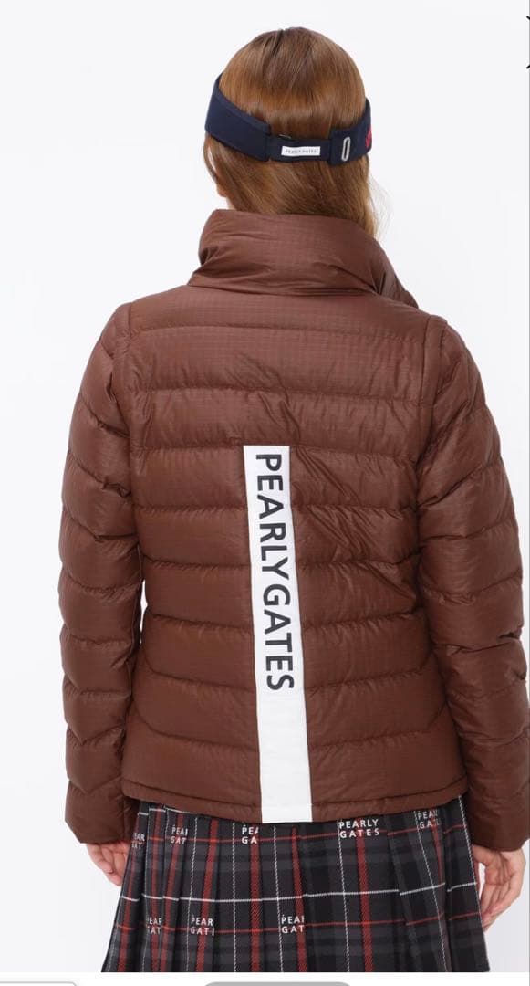 原英莉花プロ着用★パーリーゲイツPEARLYGATES高機能ダウンジャケット茶S