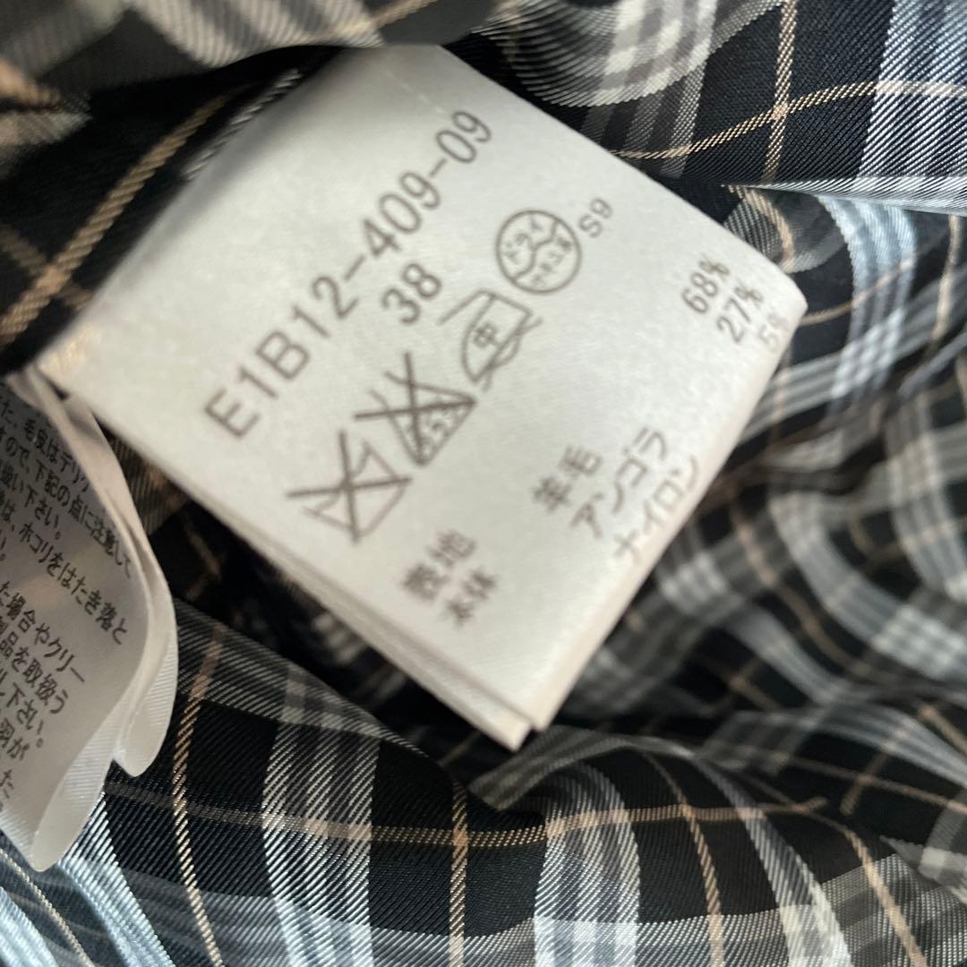 バーバリーブルーレーベル フォックスファー　ベルト　付き ロングコート 黒.