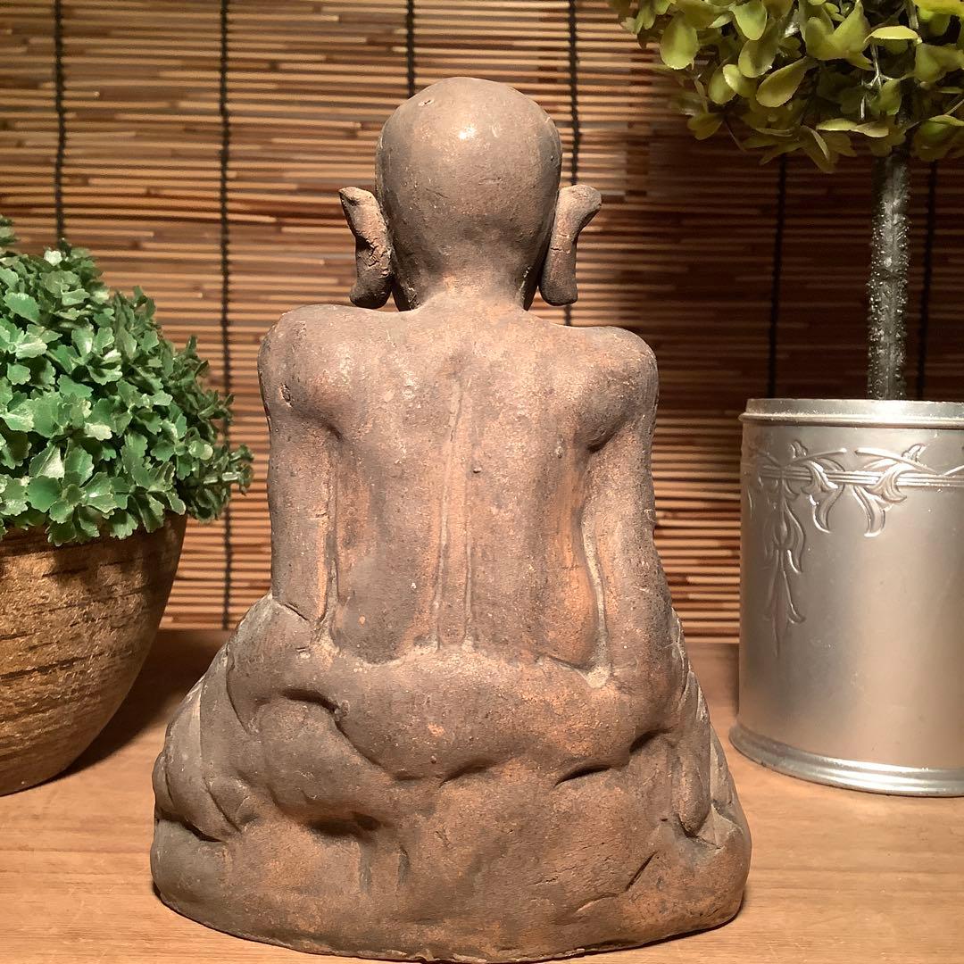 茶太郎様売約keep…最高位聖者「高僧・阿羅漢像」煩悩断滅・最高境地・泥仏・焼物