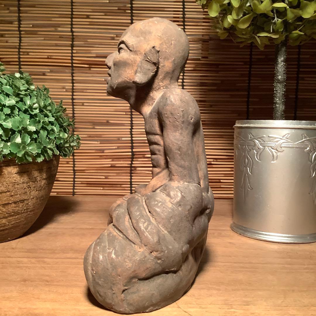 茶太郎様売約keep…最高位聖者「高僧・阿羅漢像」煩悩断滅・最高境地・泥仏・焼物