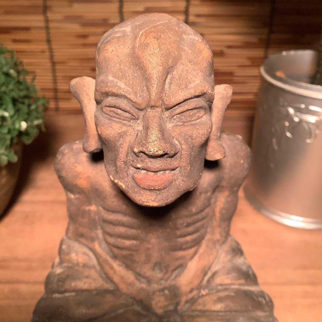 茶太郎様売約keep…最高位聖者「高僧・阿羅漢像」煩悩断滅・最高境地・泥仏・焼物