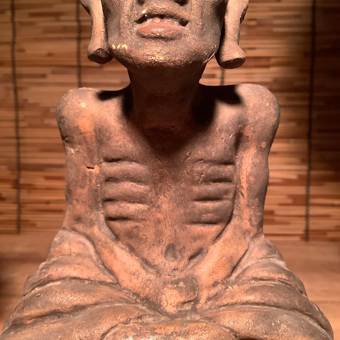 茶太郎様売約keep…最高位聖者「高僧・阿羅漢像」煩悩断滅・最高境地・泥仏・焼物