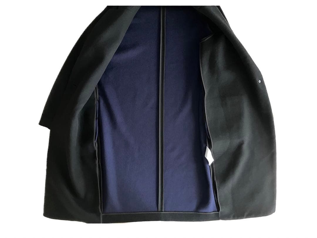 良品 ENFOLD 38 エンフォルド チェスター コート ブラック ブルー