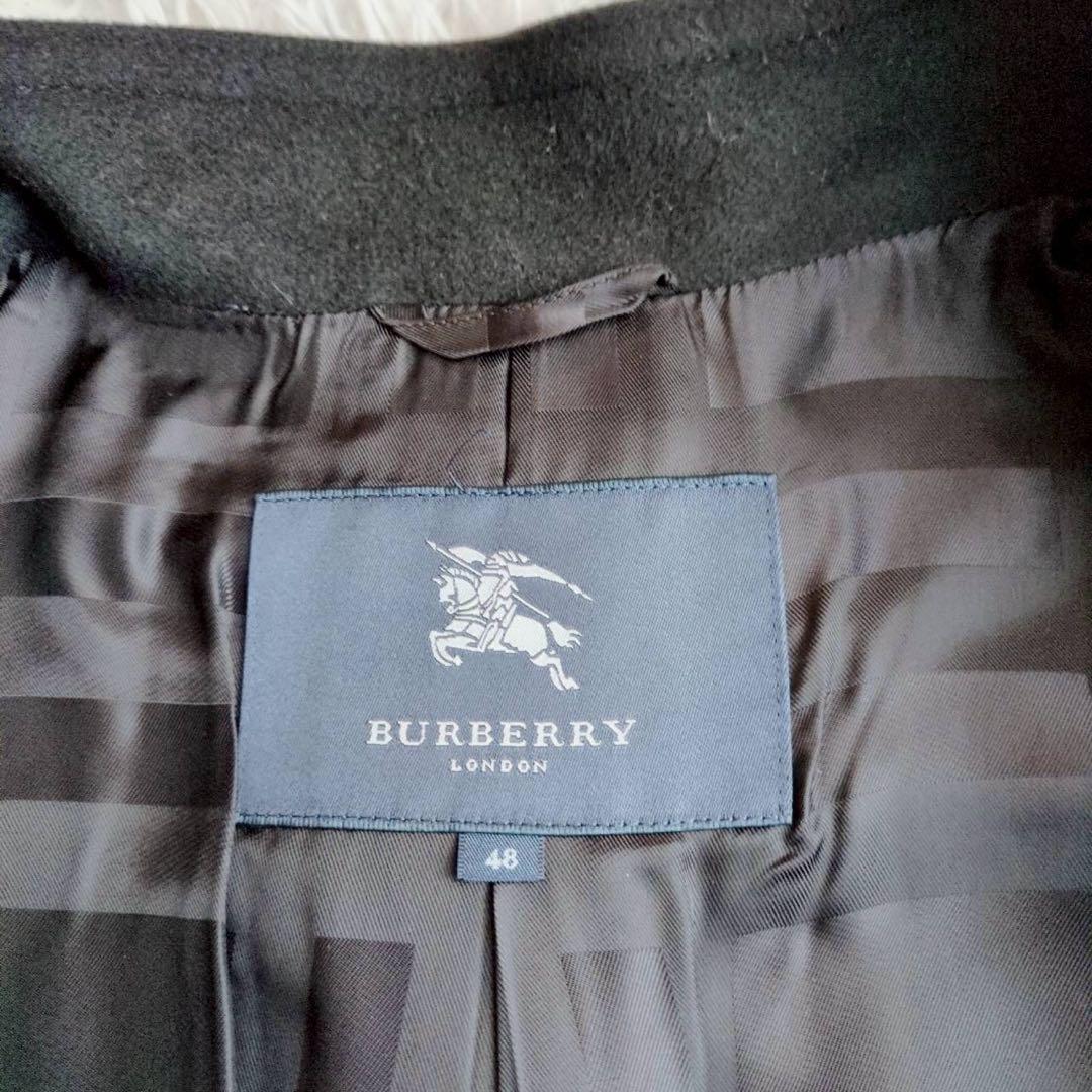 ◾︎希少サイズ◾︎ バーバリーロンドン ナポレオンコート カシミヤ混 ブラック 48