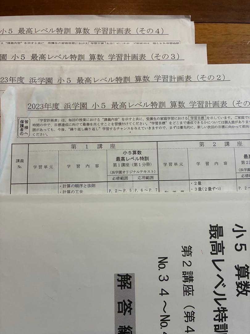 専用⭐︎ 浜学園　小5算数最高レベル特訓問題集