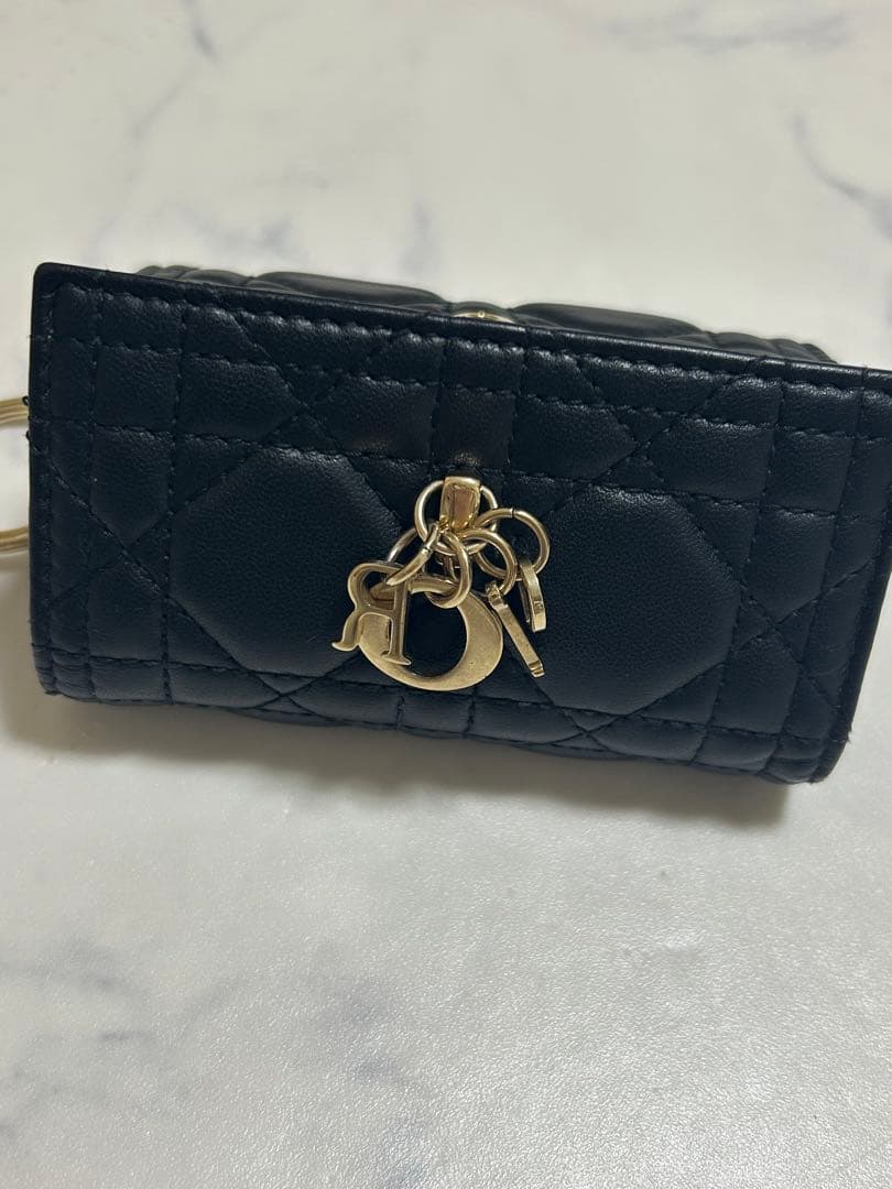 Christian Dior キーケース ブラック キルティング