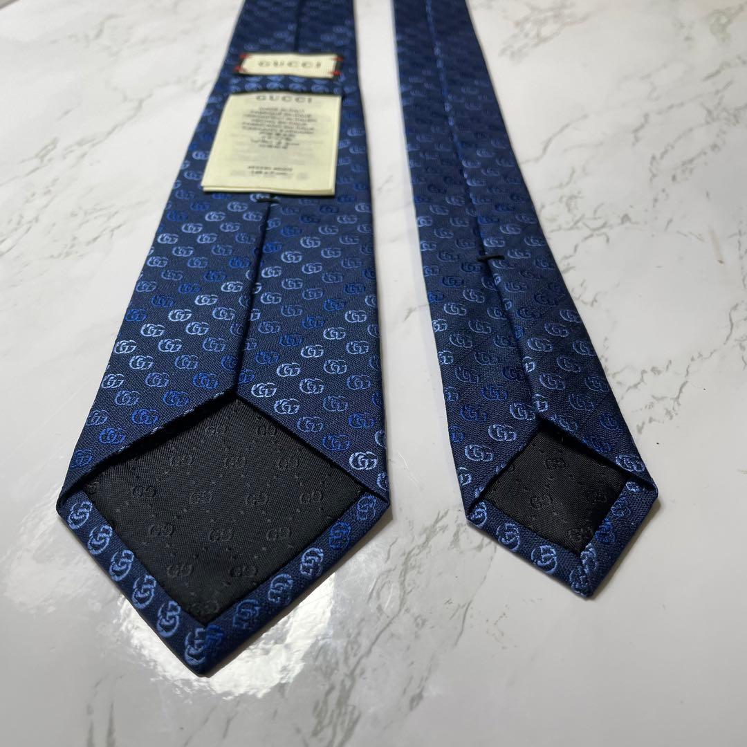 ✨極美品✨GUCCI ネクタイ 現行 GG柄 蜂 bee 刺繍 ナロータイ7cm
