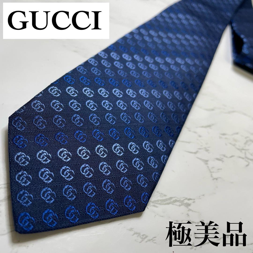 ✨極美品✨GUCCI ネクタイ 現行 GG柄 蜂 bee 刺繍 ナロータイ7cm