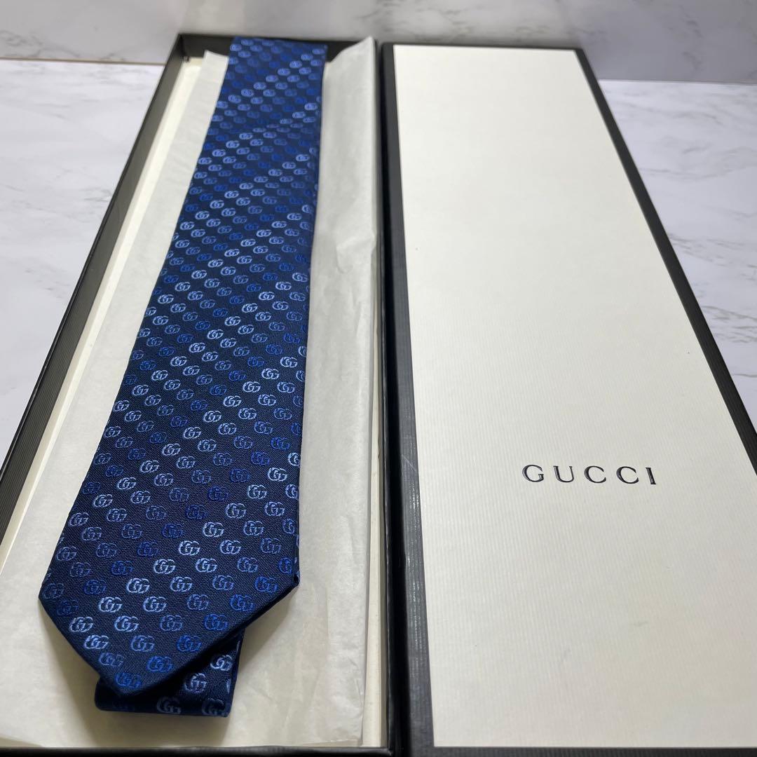 ✨極美品✨GUCCI ネクタイ 現行 GG柄 蜂 bee 刺繍 ナロータイ7cm
