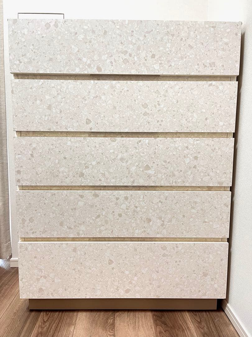 LOWYA 5段チェスト ホワイト