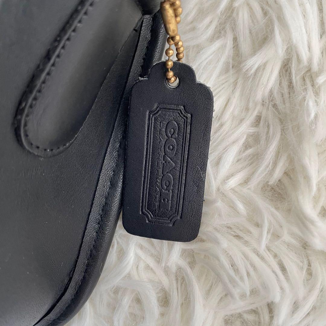 COACHオールドコーチ ブラックレザーショルダーバッグ ターンロックUSA製
