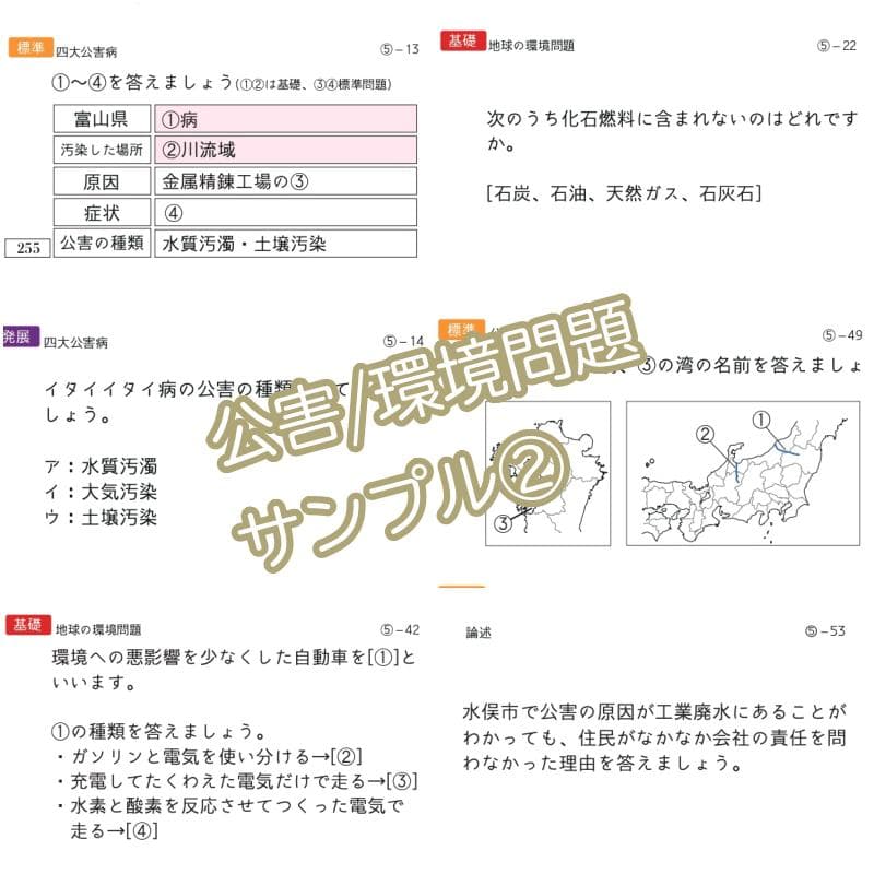 中学受験 暗記カード　極める地理(分野別)　サピックス　コアプラス　予習シリーズ