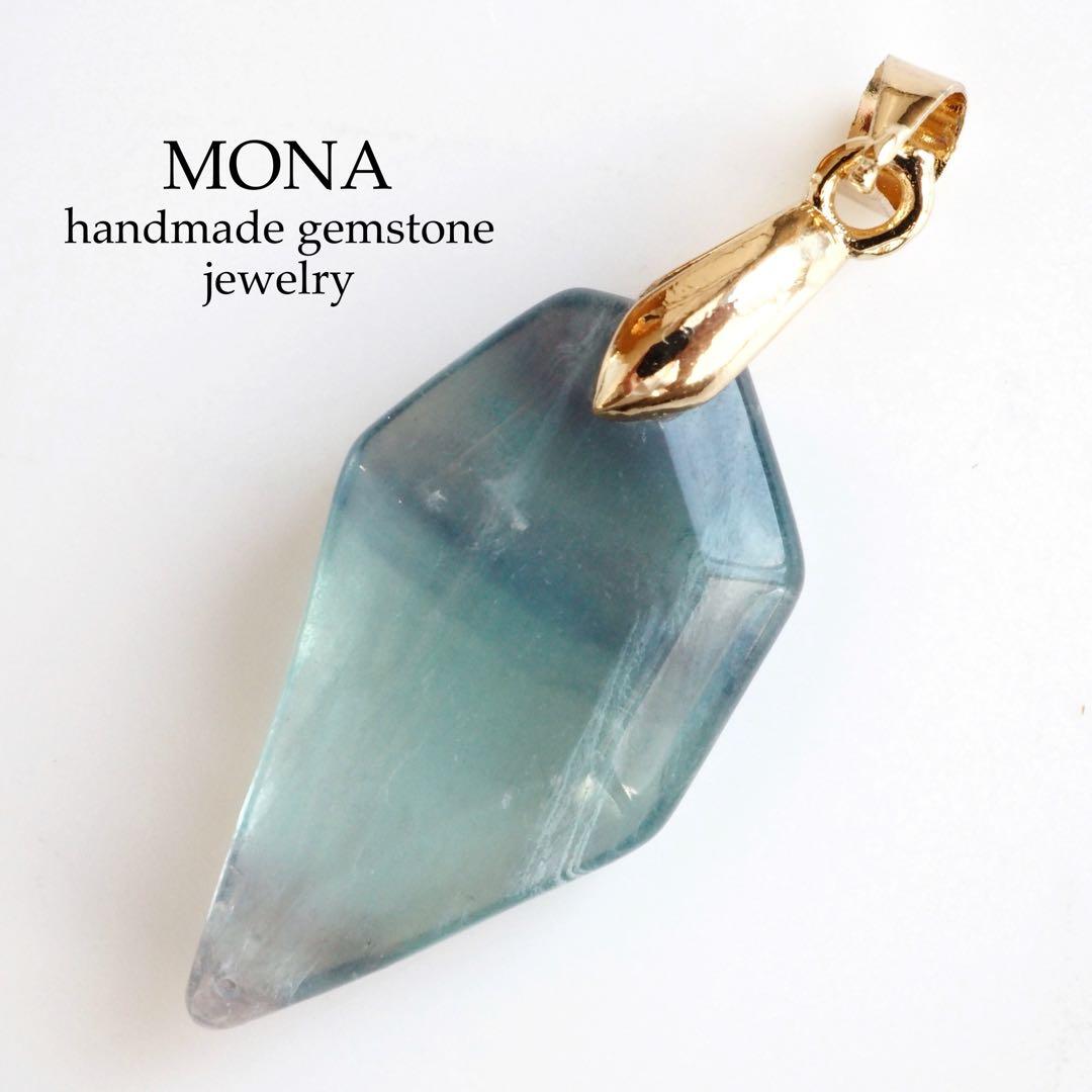 【もも】宝石質マルチカラーフローライトのシンプルブレスレット