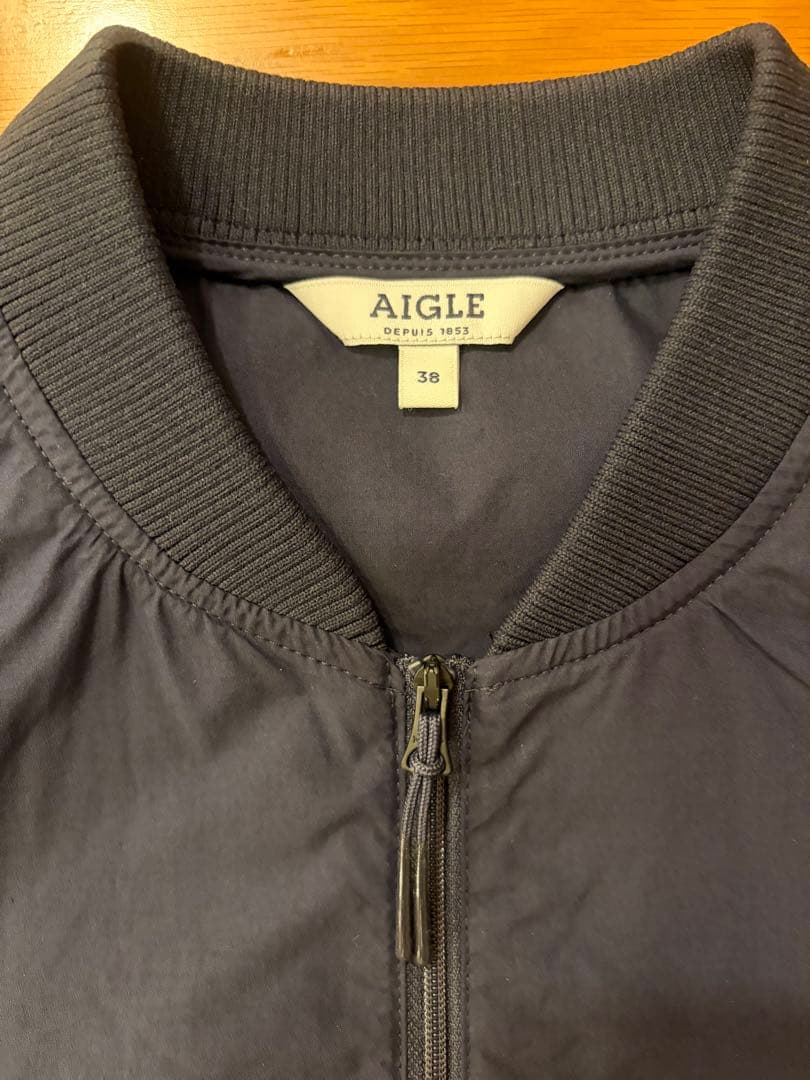 AIGLE ネイビー ジップアップブルゾン 38