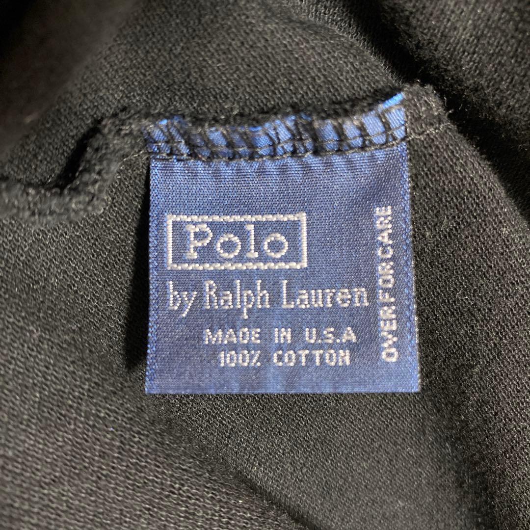 ☘️POLO by RALPH LAUREN USA製　長袖ポロシャツ　黒M＊QH