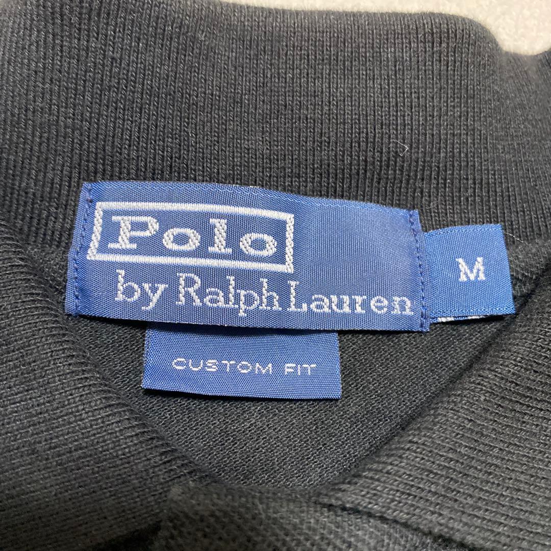 ☘️POLO by RALPH LAUREN USA製　長袖ポロシャツ　黒M＊QH