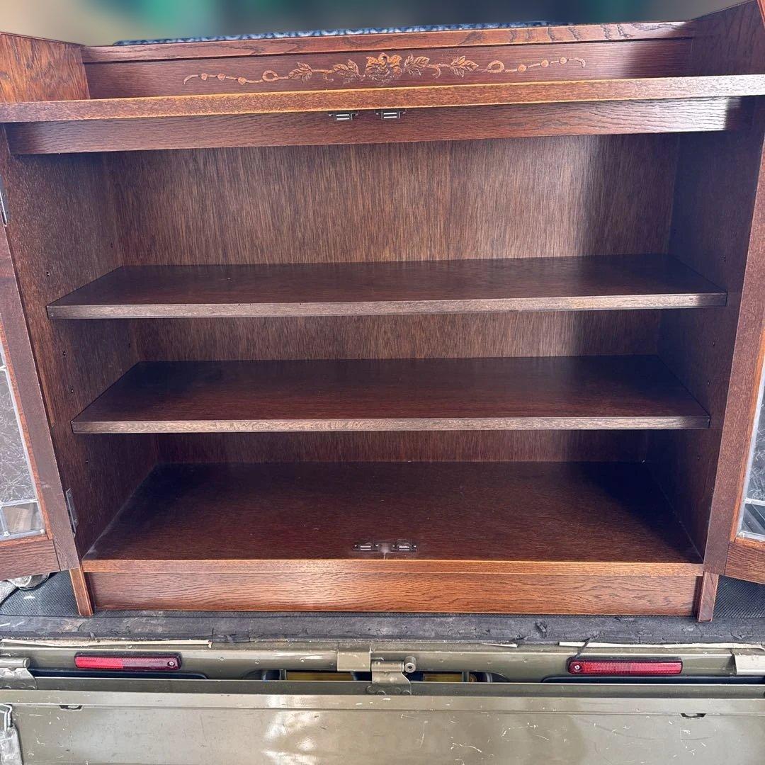 日本製 三越家具 ブルージュ ステンドグラス キャビネット サイドボード　訳あり