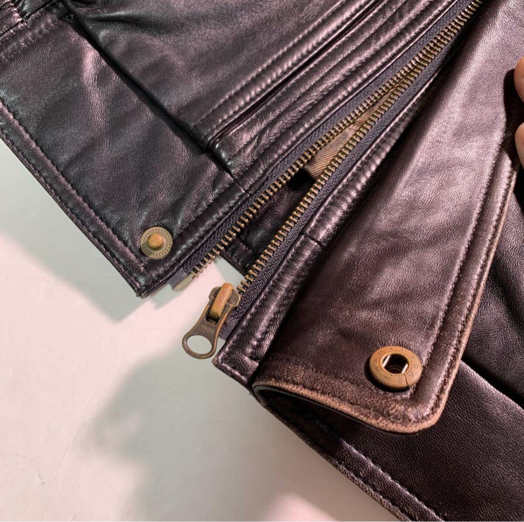 A-2 英国製レザー フライトジャケット 羊革 レザージャケット 革ジャン L