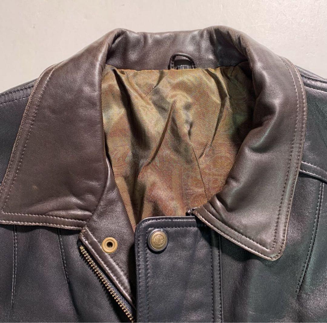 A-2 英国製レザー フライトジャケット 羊革 レザージャケット 革ジャン L