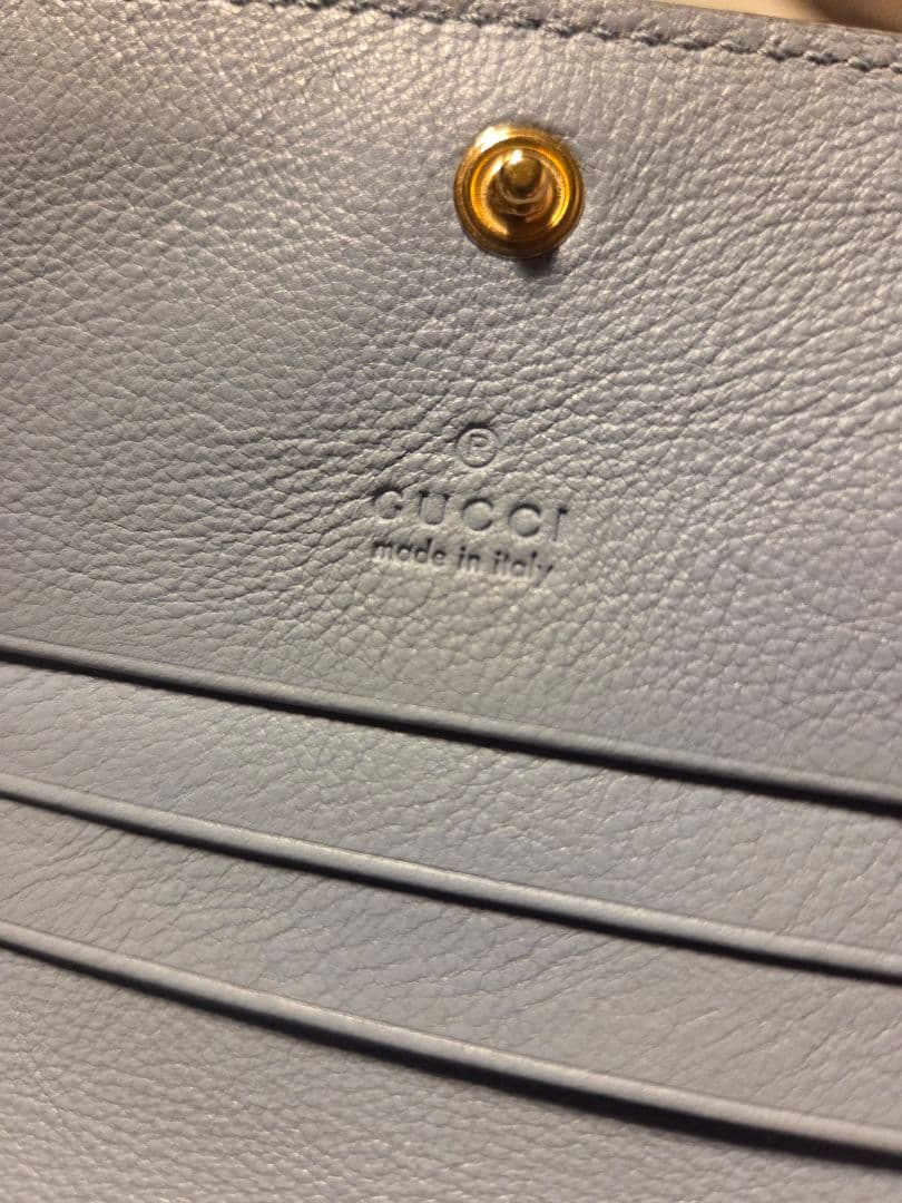 GUCCI☆美品 二つ折り財布 701489/GGアイスクリーム/ブルー