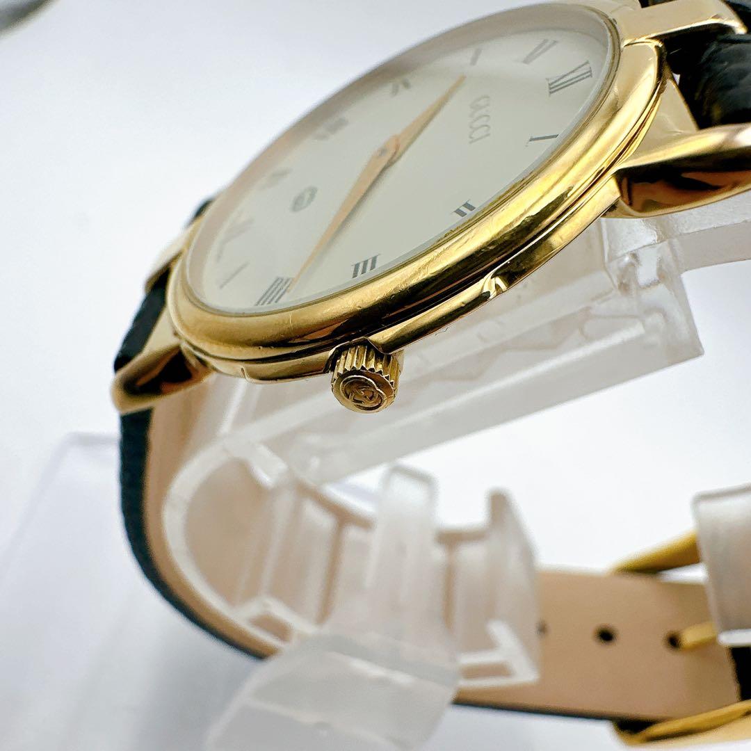 美品 稼動品 GUCCI グッチ 3400M メンズ腕時計 ゴールド 白文字盤