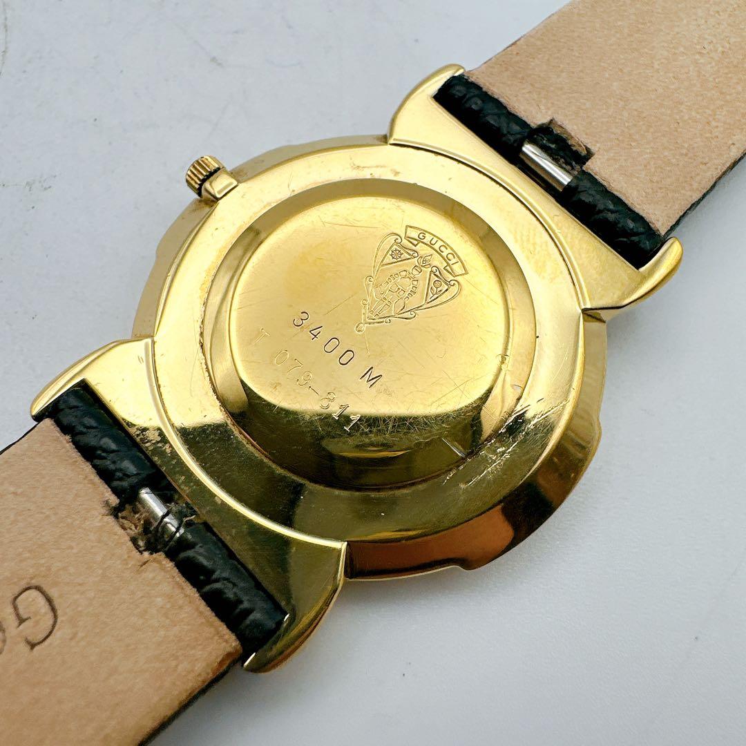 美品 稼動品 GUCCI グッチ 3400M メンズ腕時計 ゴールド 白文字盤