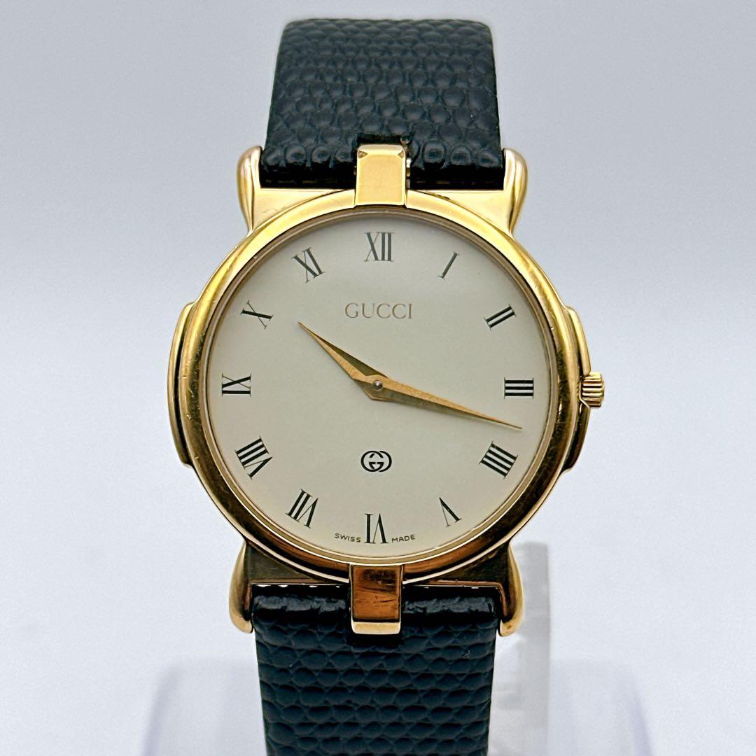 美品 稼動品 GUCCI グッチ 3400M メンズ腕時計 ゴールド 白文字盤