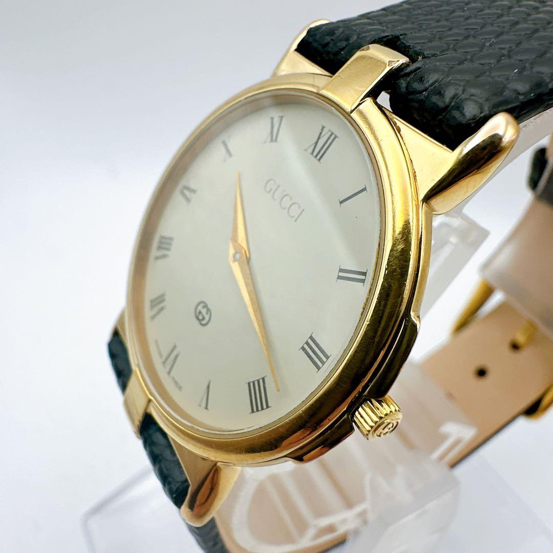 美品 稼動品 GUCCI グッチ 3400M メンズ腕時計 ゴールド 白文字盤