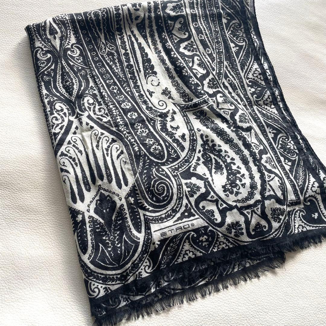 【美品】エトロ ストール シルク混 ユニセックス