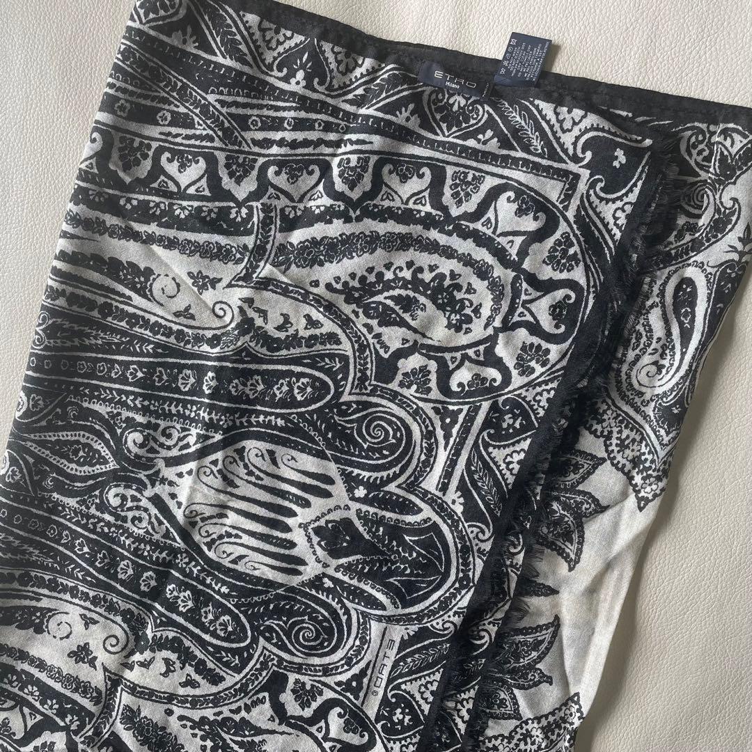 【美品】エトロ ストール シルク混 ユニセックス