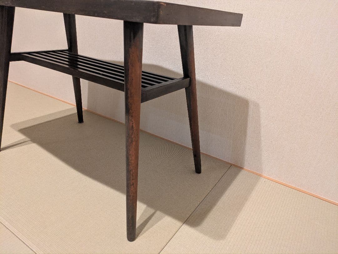 【北欧ミッドセンチュリー風】サイドテーブル マガジンラック付き コーヒーテーブル