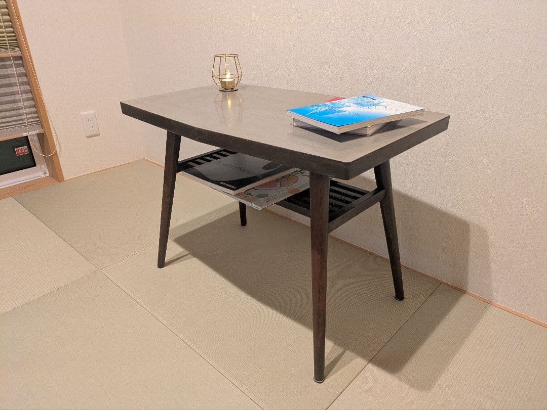 【北欧ミッドセンチュリー風】サイドテーブル マガジンラック付き コーヒーテーブル