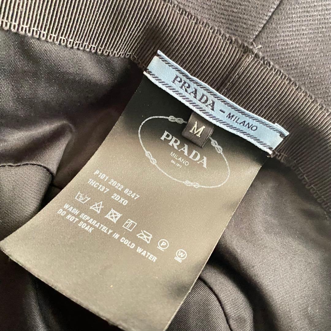 PRADA テリークロスバケットハット M 帽子　ブラック
