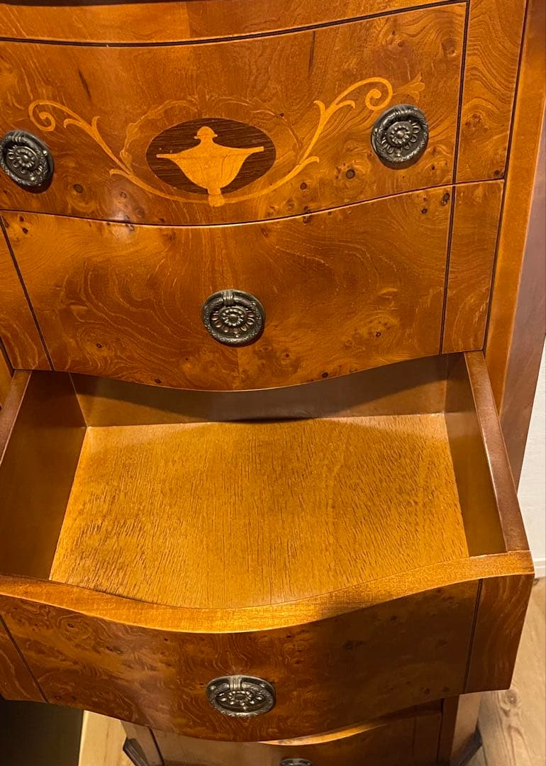 マ*キ様 ヴィンテージ　イタリア　7段　チェスト　マホガニー　象嵌　　ロココ　キ