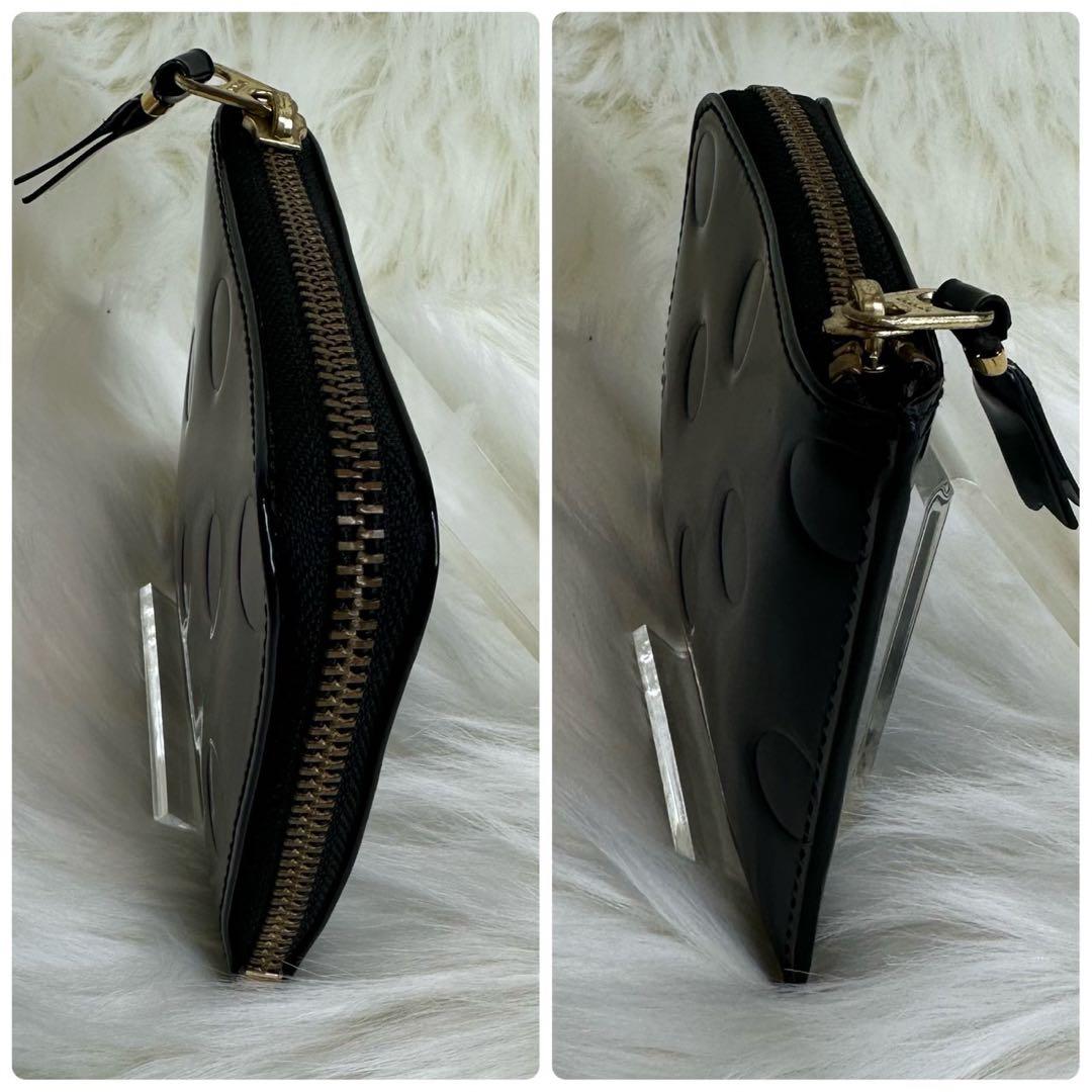 【名作 定番】コムデギャルソン⭐︎ポルカドット L字ジップ エンボス 財布 希少