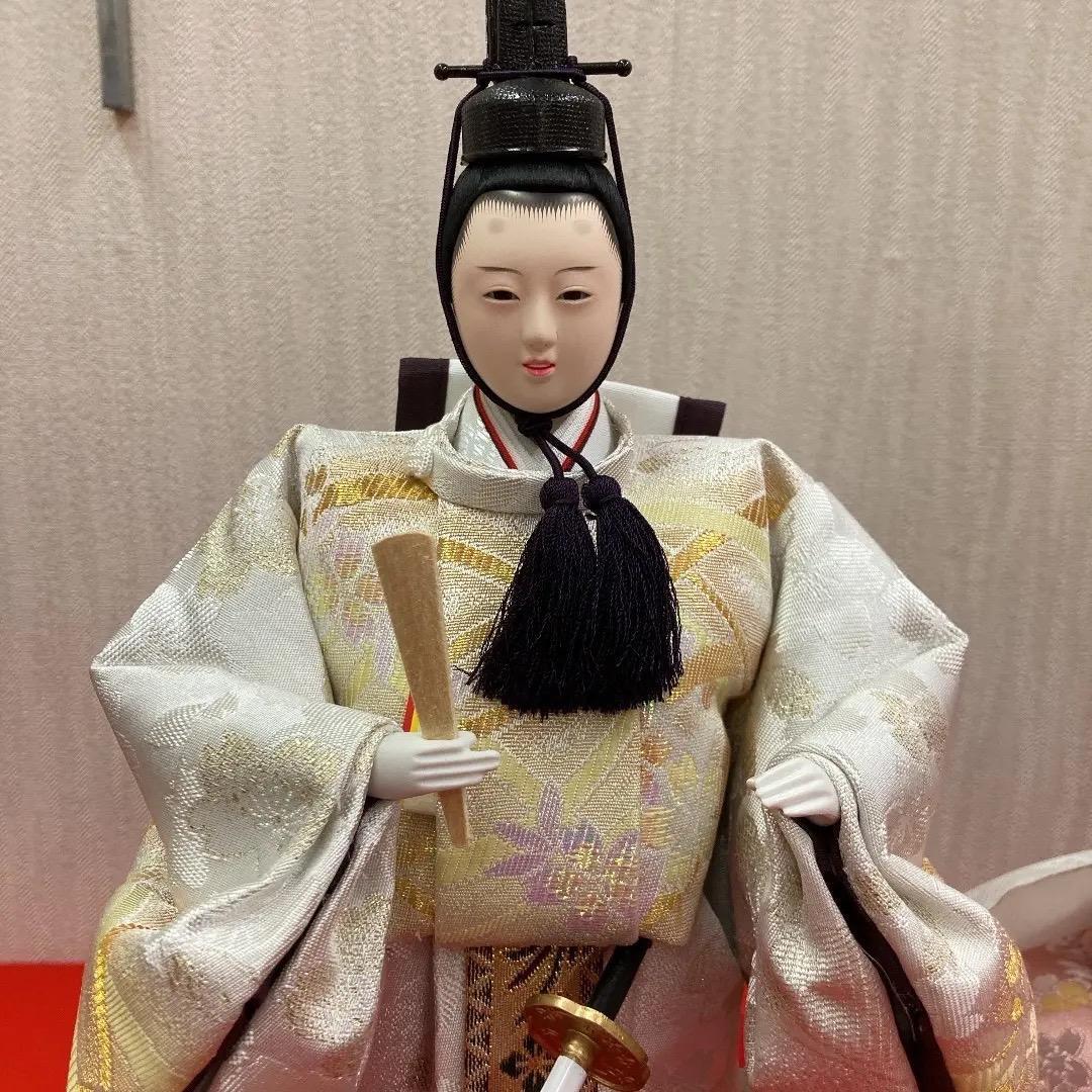 ゆずK8 親王ケース　オルゴールつき　立ち雛　アクリルケース　巾48㎝位