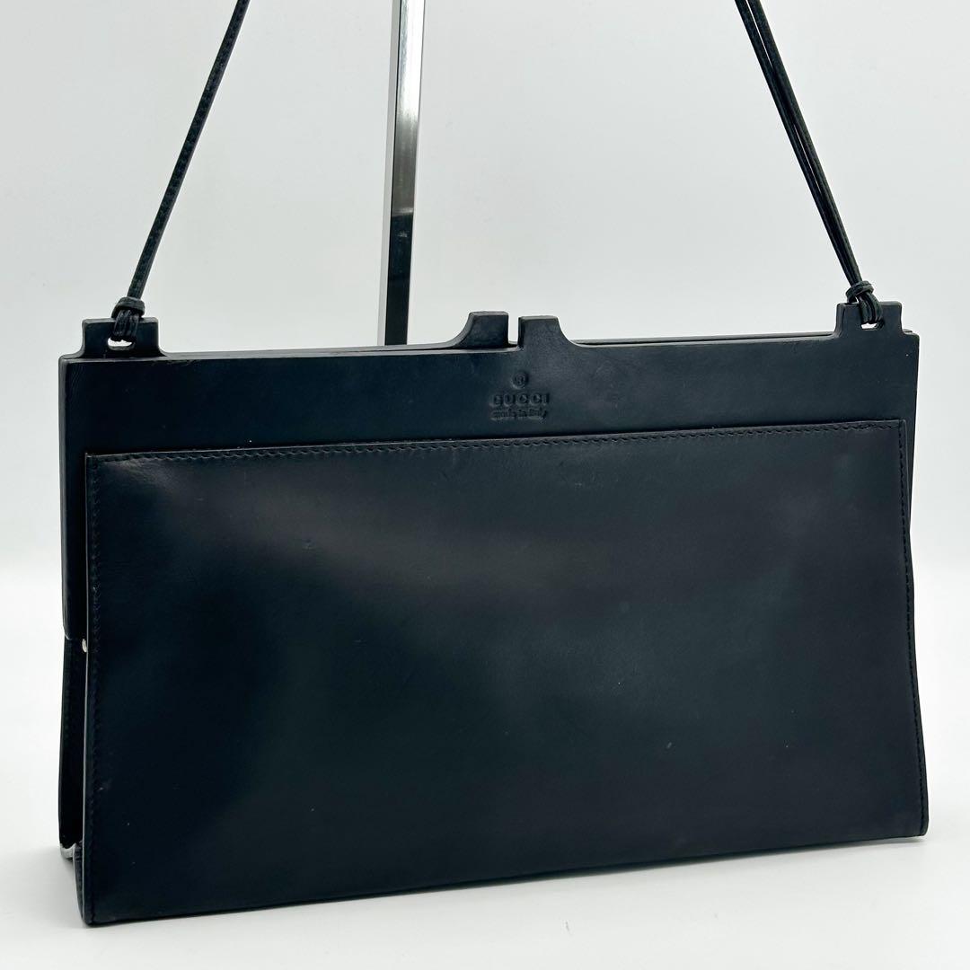 グッチ レザー ショルダーバッグ ハンドバッグ ブラック