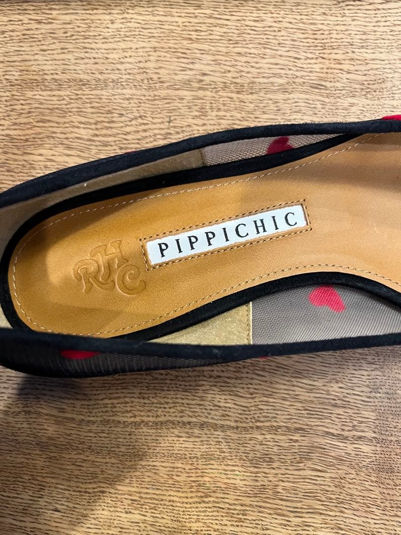 PIPPICHIC✖︎ロンハーマン　メッシュハート柄フラットシューズ