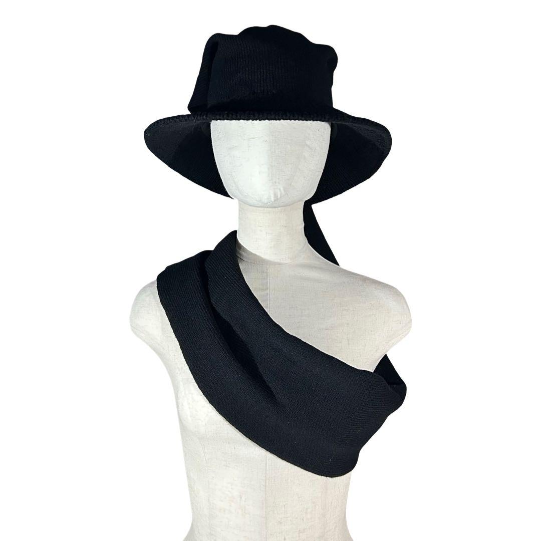 希少 80s~ ARCHIVE デザインニットハット 黒 変形