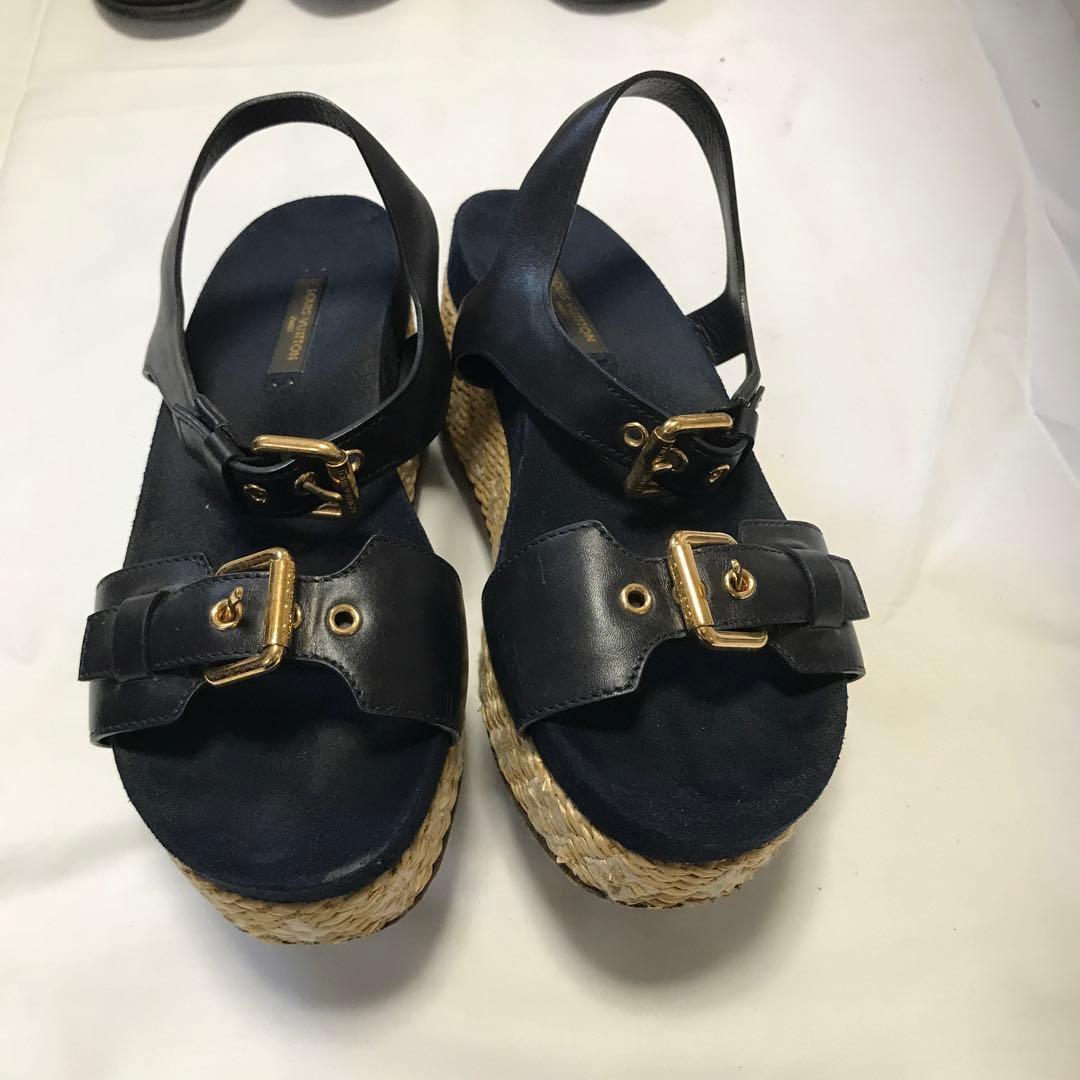 ルイヴィトン　 レザー ウェッジソールサンダル
