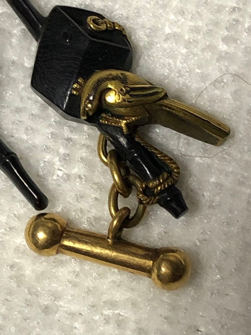 アンティーク　目貫リメイク　金工　カフスボタン　刀装具　古美術　工芸品