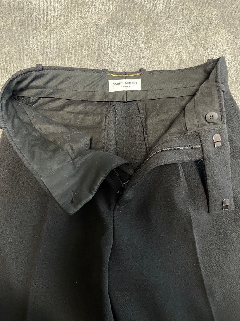 SAINT LAURENT PARIS 1タックウールスラックス