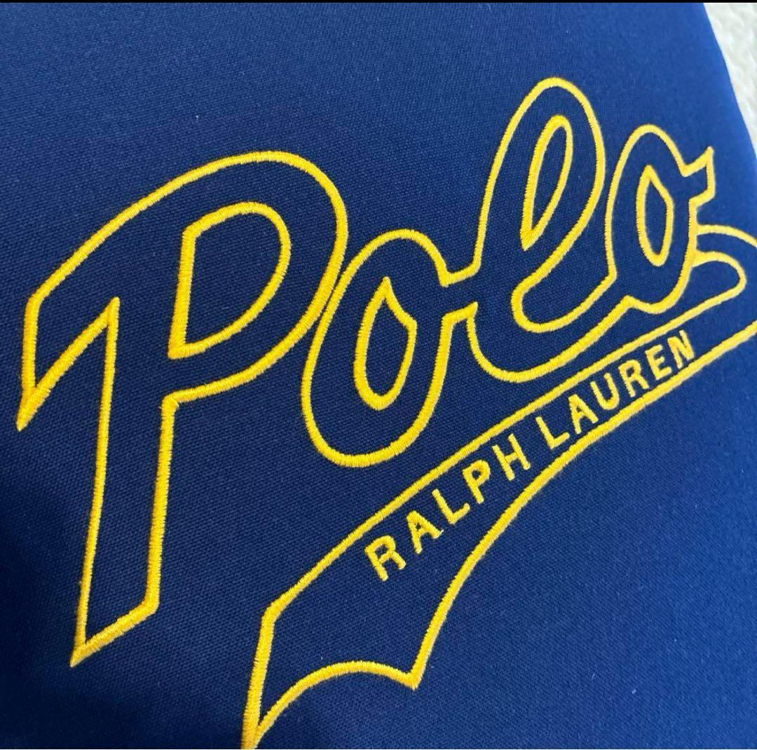 ②未使用 ラルフローレン スクリプト クッション カバー ネイビーイエロータグ付
