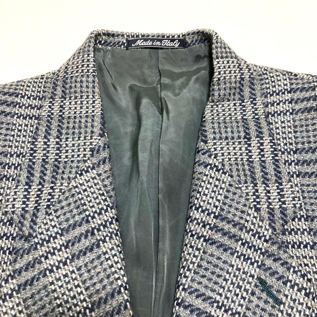 美品 ジョルジオアルマーニ テーラードジャケット ツイード チェック ウール L
